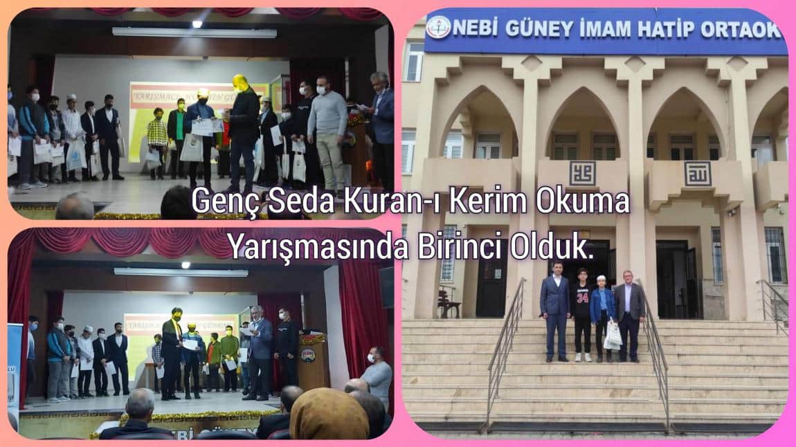 Genç Seda Kuran-ı Kerim okuma yarışmasında birinci  olduk.